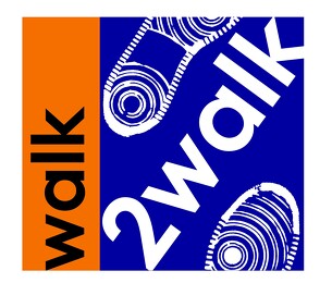  Orange and Blue square walk 2walk logo