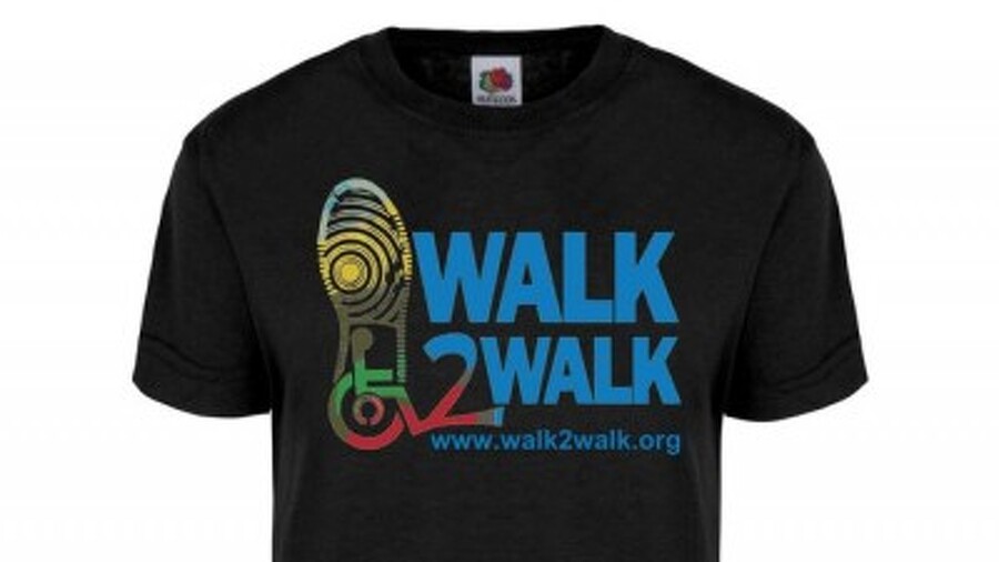 black walk2walk tshirt with multicolored logo