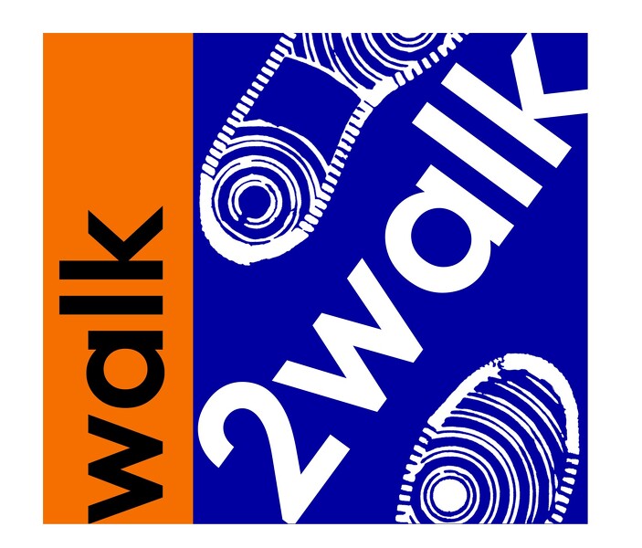 Walk2Walk orange and blue square logo